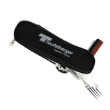 Teufelberger cutlery set with black case on a white background