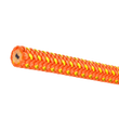 Orange rope with yellow nodes on a white background